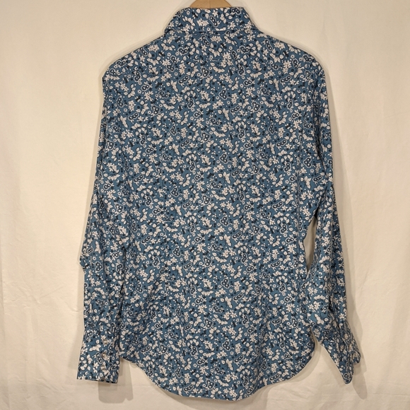Vintage 80's Mach II By Arrow button down blue floral shirt - Picture 2 of 6